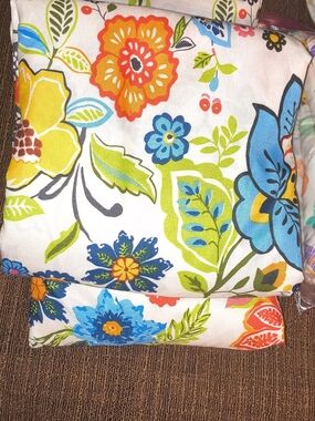 Twin Bed Sheets Bright Floral Cotton Fabric - Multicolor Flowers on White